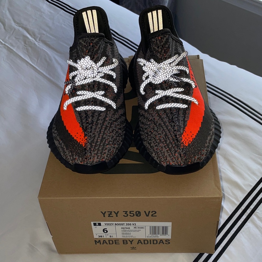 Adidas Yeezy Boost 350 V2 with Orange and Black Accents
